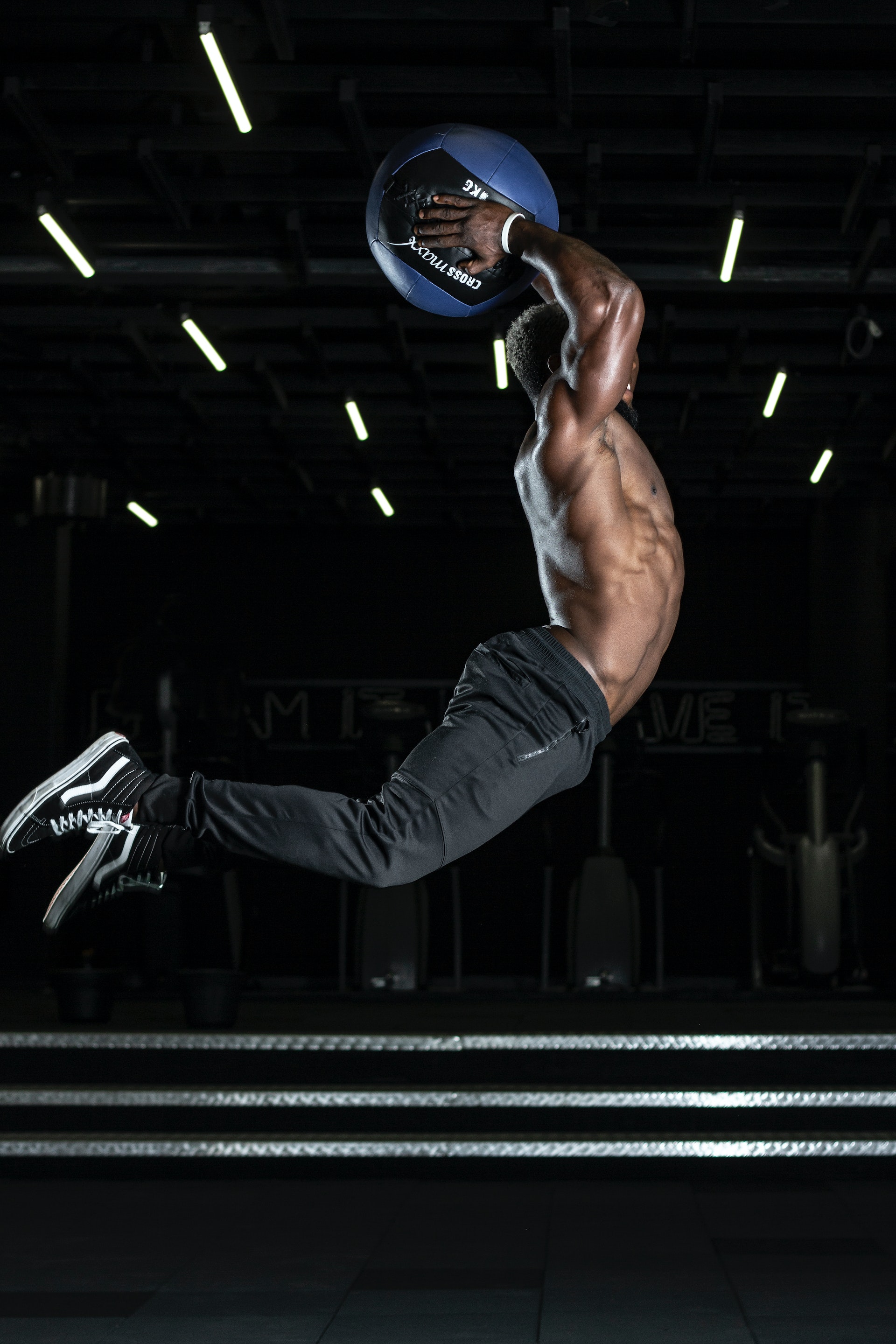 Person reaching goal by handstanding